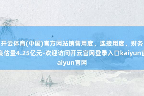 开云体育(中国)官方网站销售用度、连接用度、财务用度估量4.25亿元-欢迎访问开云官网登录入口kaiyun官网