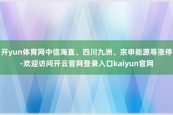 开yun体育网中信海直、四川九洲、宗申能源等涨停-欢迎访问开云官网登录入口kaiyun官网