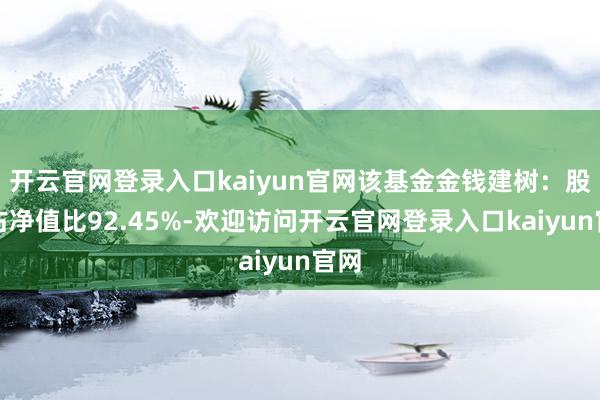 开云官网登录入口kaiyun官网该基金金钱建树:股票占净值比92.45%-欢迎访问开云官网登录入口kaiyun官网