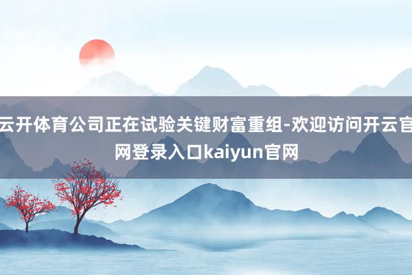 云开体育公司正在试验关键财富重组-欢迎访问开云官网登录入口kaiyun官网