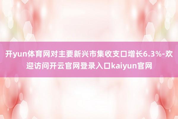 开yun体育网对主要新兴市集收支口增长6.3%-欢迎访问开云官网登录入口kaiyun官网